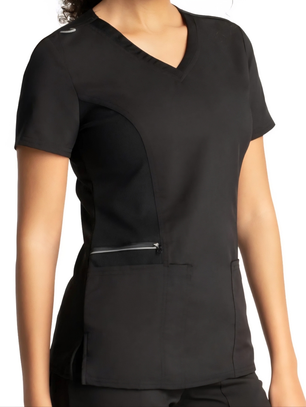 Sanibel Black Women’s V-Neck Scrub Top - Professional Fit